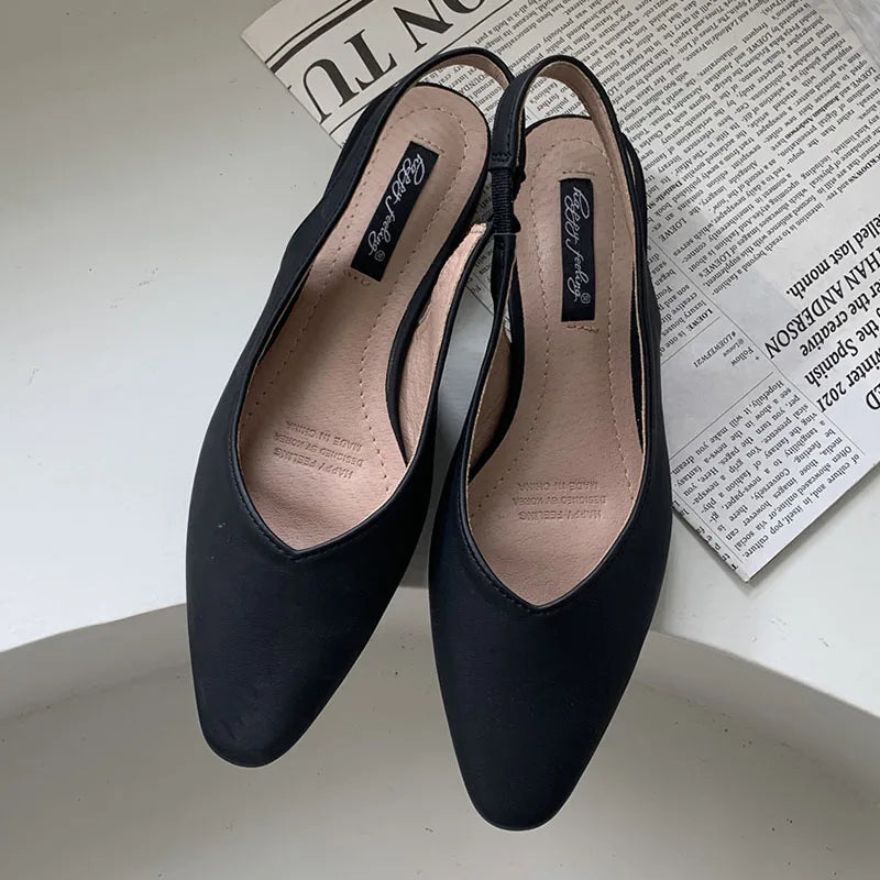 LIZAKOSHT  -  Fashion Pointed Toe Flats Shoes Women Slingback Sandals Elegant Mules Female Shallow Ballet Casual Loafers Sliver Zapatos Mujer