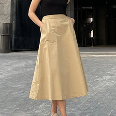 LIZAKOSHT  -  Commuting High Waisted A-line Skirt Spring New Khaki Suit Skirt Half Skirt Women's Clothing