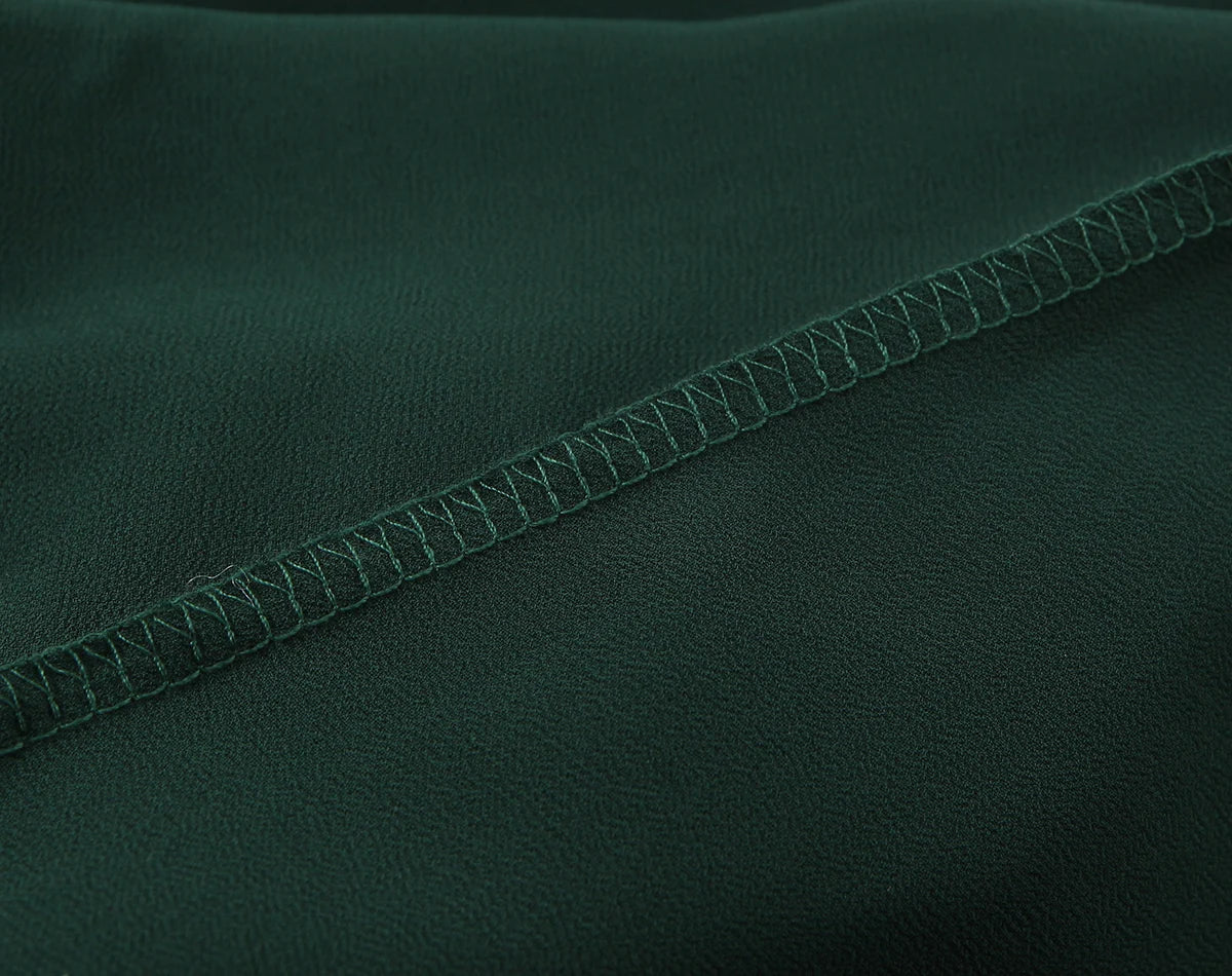 LIZAKOSHT  -  French Style Retro Dark Green V neck Corset Style Sling Dress Women Elastic Back Ruffles Hem Short Dresses Summer Robe Vestidos