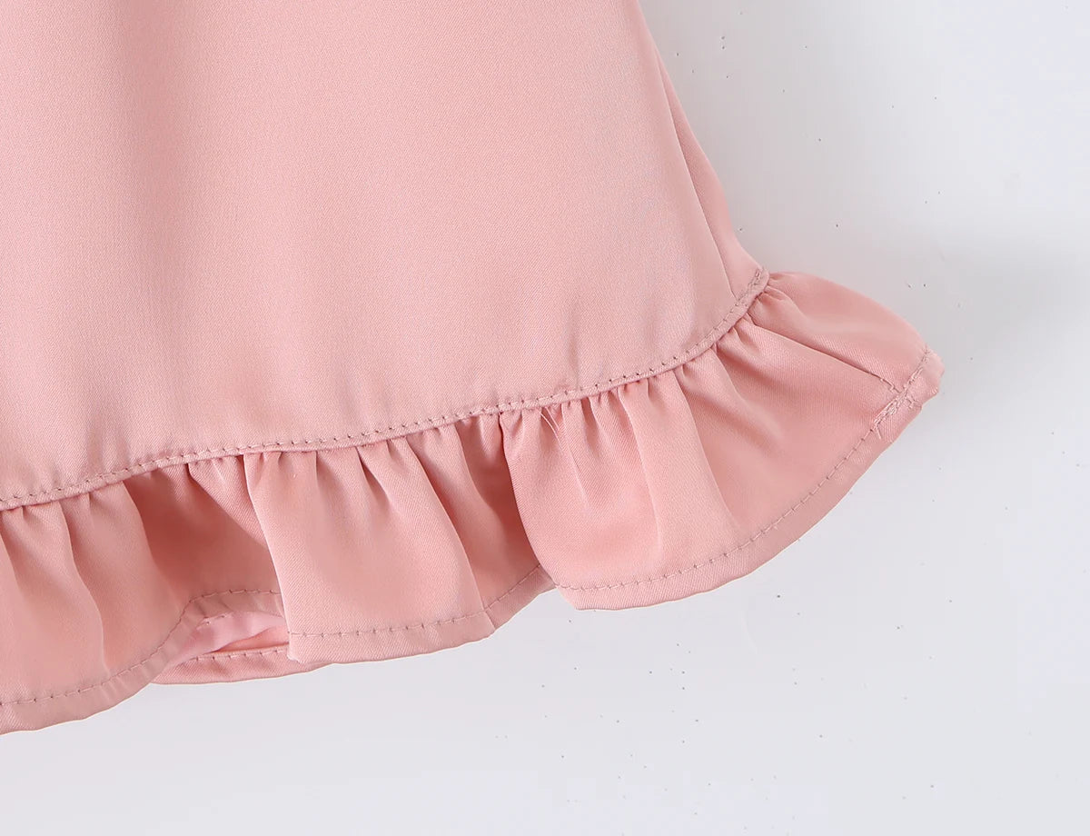 LIZAKOSHT  -  Sexy With Sashes Zipper Waist Satin Skirt With short lining Women Ruffles Hem A-line Package Hips Short Skater Bottom Black Pink