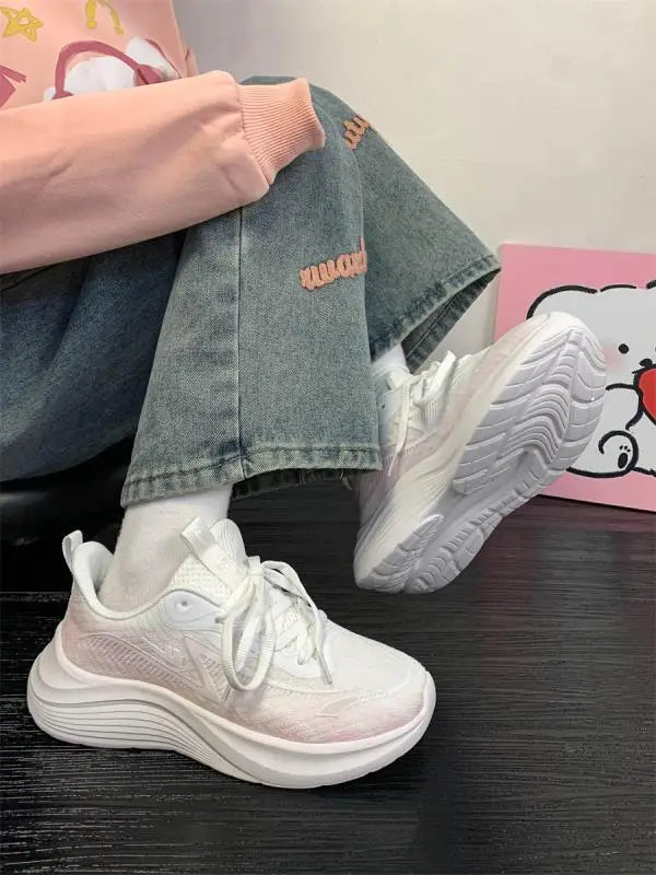 LIZAKOSHT  -  Sneakers Mesh Women's Shoes Platform Tennis Female Breathable Roses Casual Thick Sole Trainers 2025 Leisure Spring Sneakers Mesh