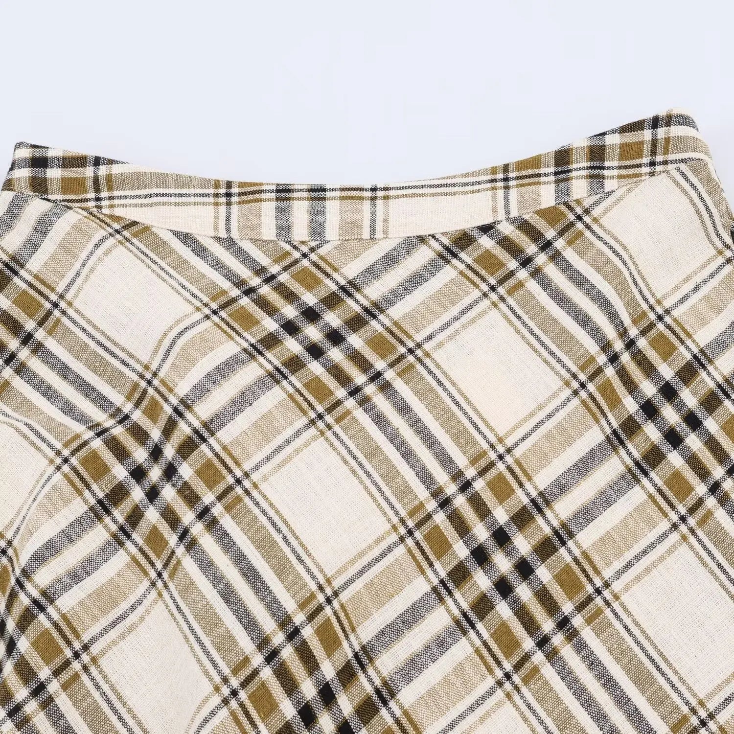 LIZAKOSHT  -  Women Casual Plaid Midi Skirt Chic Trendy Zip-up Asymmetrical Hem Skirt New  Spring Summer Women Holiday Party Skirt