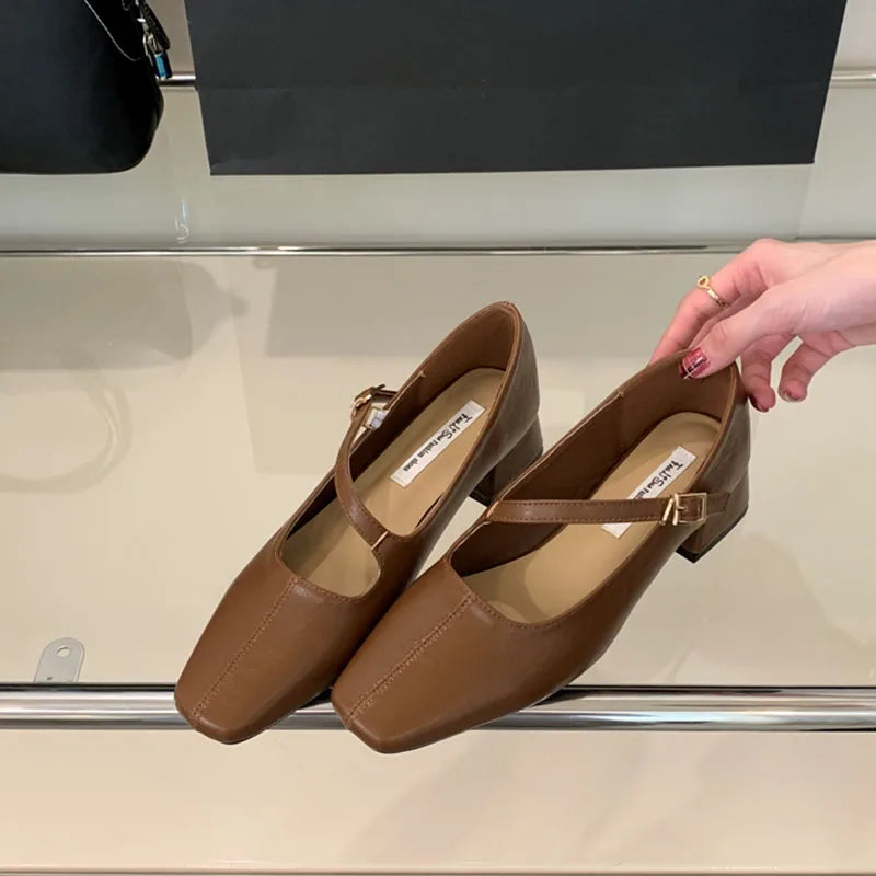 LIZAKOSHT  -  Square Toe Ballet Shoes Fashion Luxury Dress Flats Heel Mary Jane Shoes Women Loafers Casual Sneaker Female Ballerina Mujer