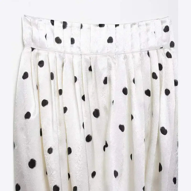 LIZAKOSHT  -  Dot Print Skirts Suits Women Halter Lace Up Sleeveless Irregular Sets Female 2025 Summer Fashion Chic Elastic Waist Street Set