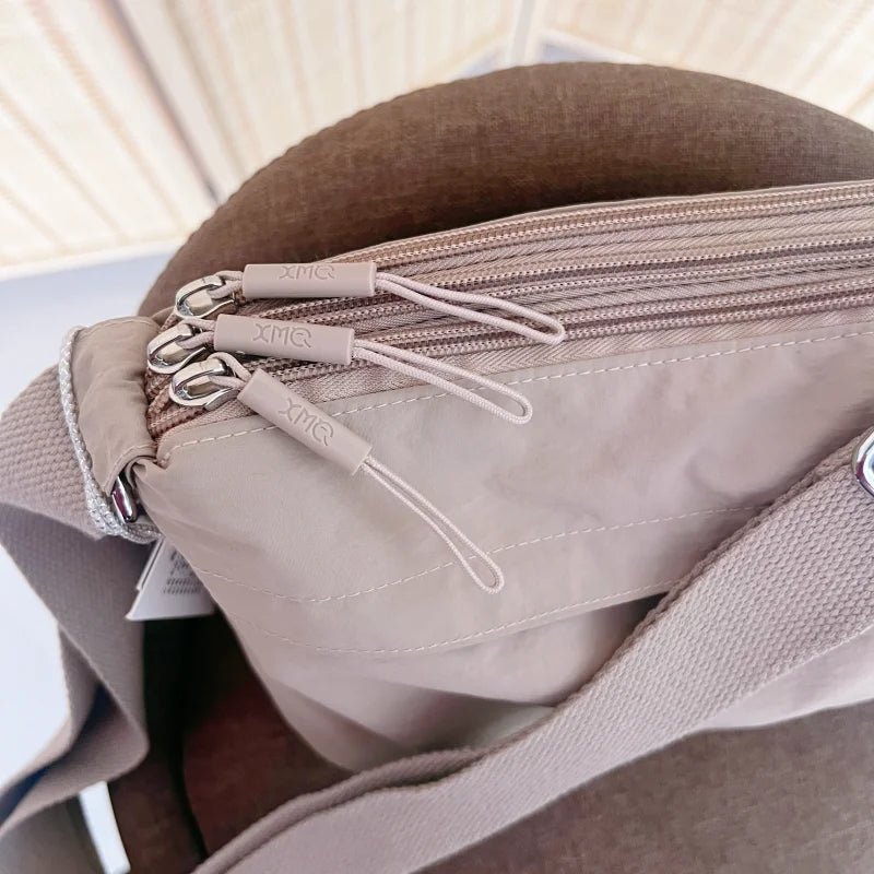 LIZAKOSHT  -  Waterproof Canvas Nylon Crossbody Bag Lightweight Faionable Mom Bag Leisure Walking oulder Bag Zipper Closure Soft Ox...