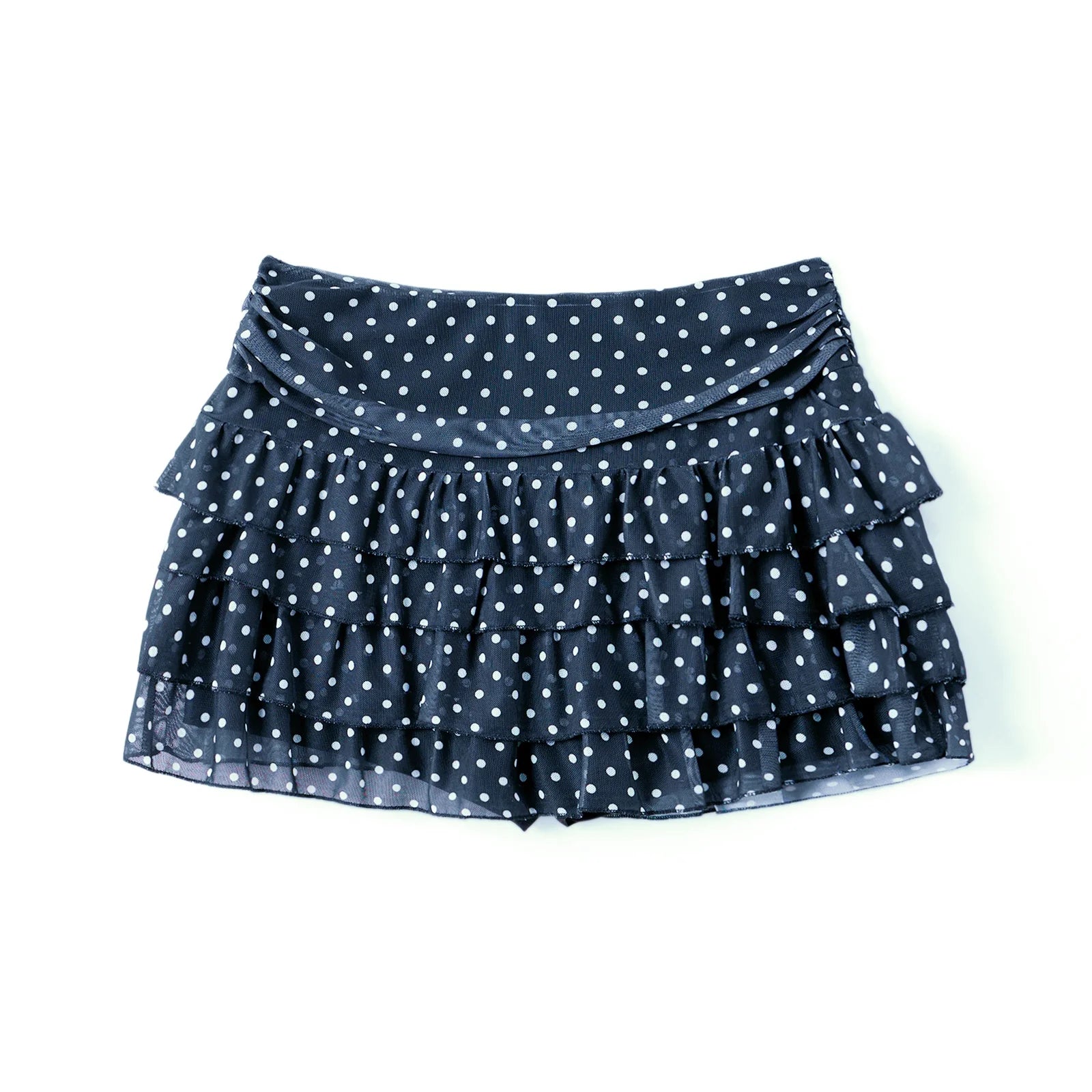 LIZAKOSHT  -  Women's Summer Dot Print Mini Skirt Casual Stylish High Waist Ruffled Layered Short Skirts for Club Gothic
