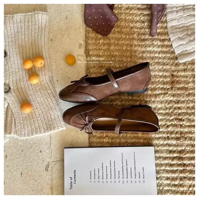 LIZAKOSHT  -  Autumn Fashion Leopard Print Flats Shoes Women Ankle Strap Flats Square Toe Bow Knot Leisure Soft Comfort Female Mary Janes