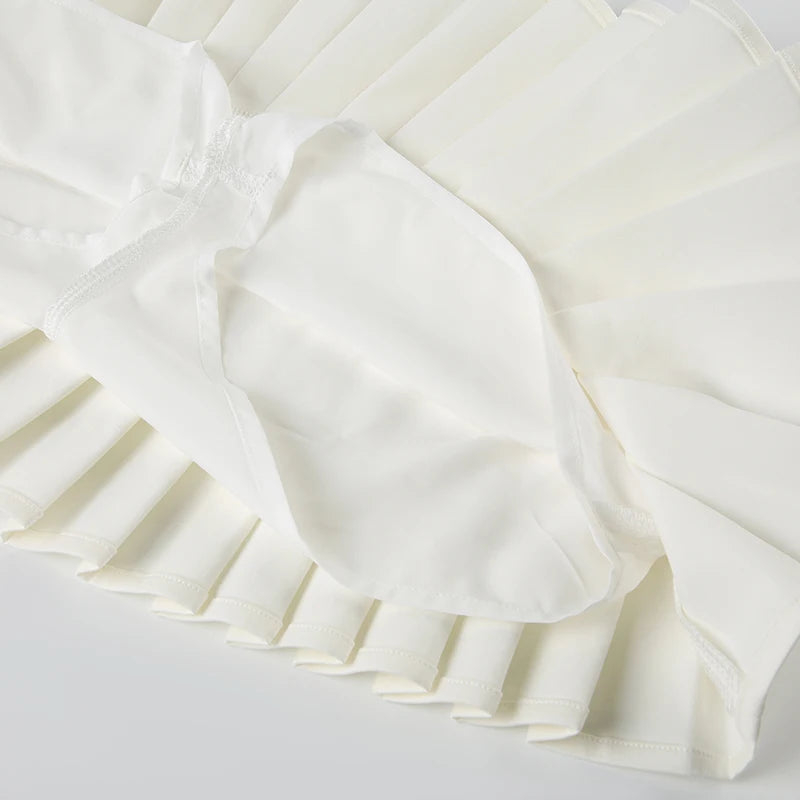 LIZAKOSHT  -  Sexy Low Waisted Pleated Skirts for Women Solid Y2K Aesthetic Korean Bottoms Clubwear Fashion 90s Cute Outfits