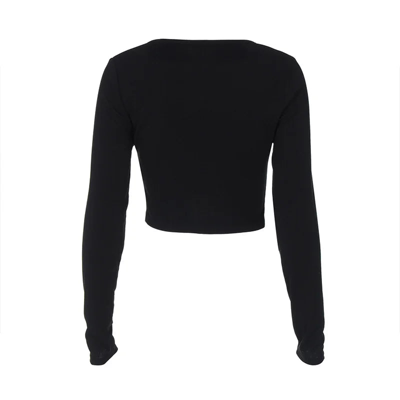 LIZAKOSHT  -  Elegant Women's Clothing 2025 Knitted Ribbed Early Autumn Long-sleeved Buttons Cardigan Cropped Cardigan Tops Outerwear