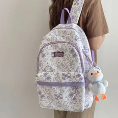 LIZAKOSHT  -  Japanese Original Graffiti High-capacity Backpack Women Preppy School Backpack for Students Casual All Match Niche Travel Bag