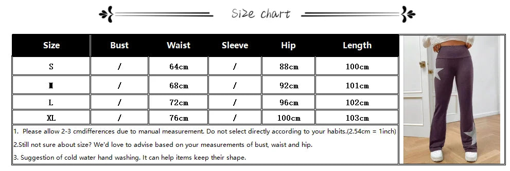 LIZAKOSHT  -  Spring Autumn Women Y2k Vintage Pants Star Pattern Printed Straight Leg Long Pant Casual Trousers Female Casual Sweatpant