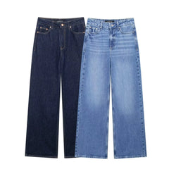 LIZAKOSHT  -  Casual Loose Wide Legs Trouser Baggy Jeans Pants Street Style Simple All-match Retro Women's Clothing Personality Trendy