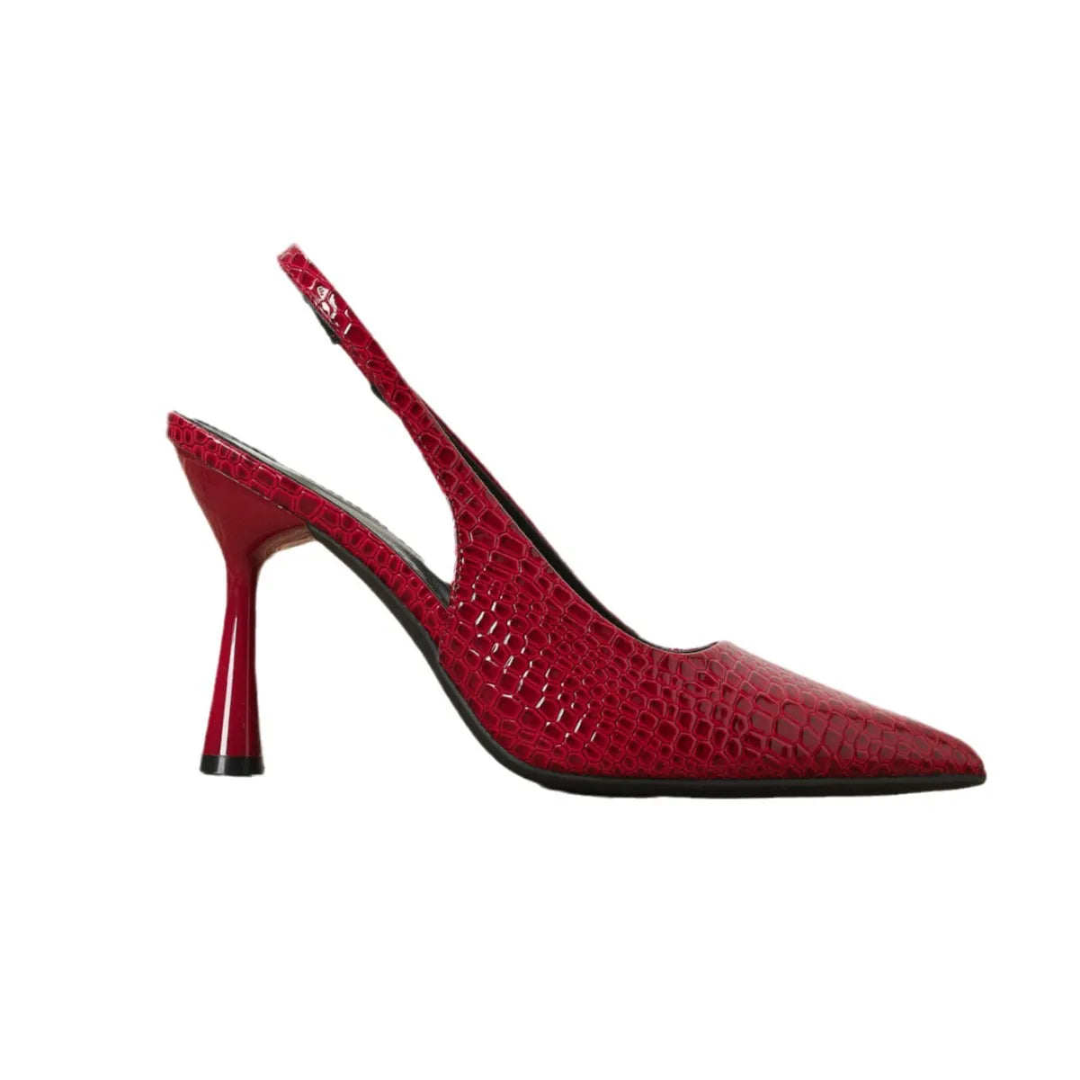 LIZAKOSHT  -  New Summer Women's Shoes Pointed Patent Leather High-heeled Overhead Sandals for Women Retro Skinny Heel Back Empty Shoes