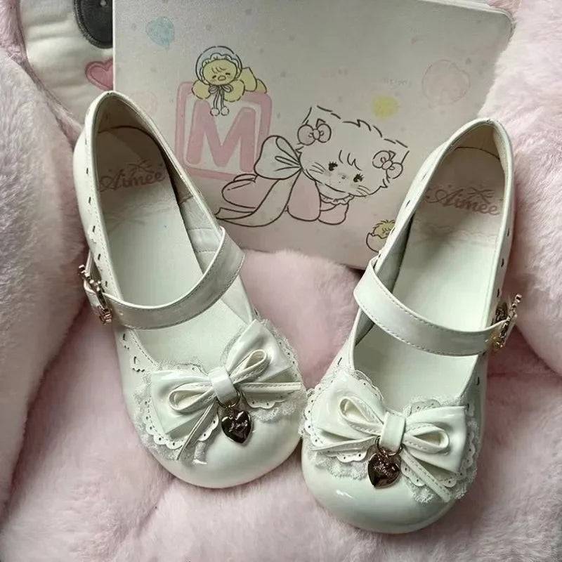 LIZAKOSHT  -  Japanese Kawaii Lolita Mary Janes Shoes Women Bow-knot Vintage Sweet Pumps Shoes Female Elegant Fashion Buckle Strap Shoes 2024