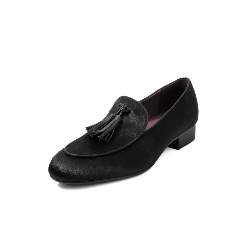 LIZAKOSHT  -  Fashion Casual Women's Shoes New High-Quality Horsehair Round Toe Low Heel Loafers Neutral Women's Shoes
