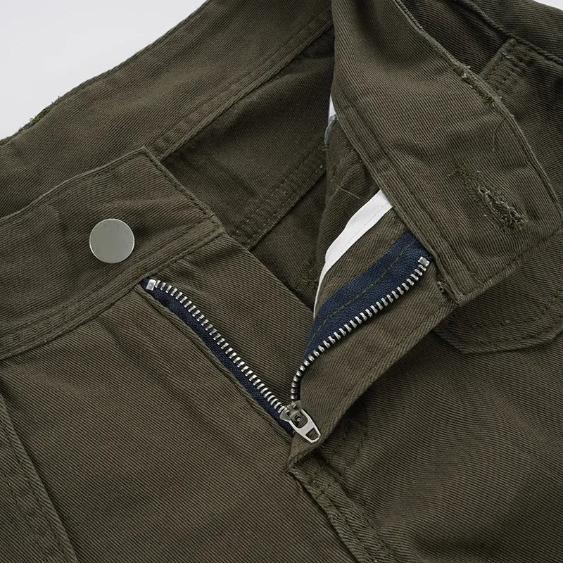 LIZAKOSHT  -  Vintage Low Rise Cargo Flare Pants Multi Pocket Streetwear Trousers