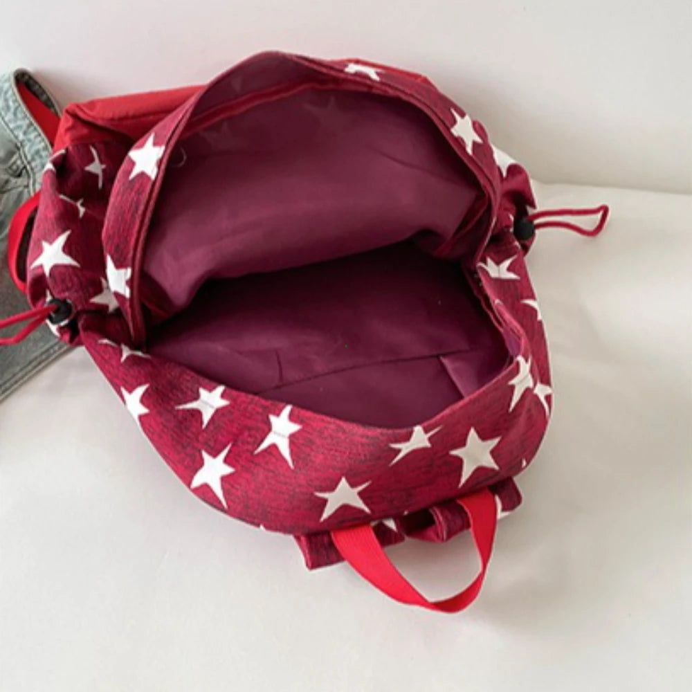 LIZAKOSHT  -  High-capacity Vintage Grunge Men Backpacks All Match Simple Fashion Star Letter Schoolbags Y2k Aesthetic Trendy Backpack Women