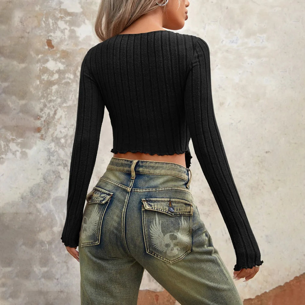 LIZAKOSHT  -  Design-sensual Niche T-shirt with Navel-exposed Sexy Short Top