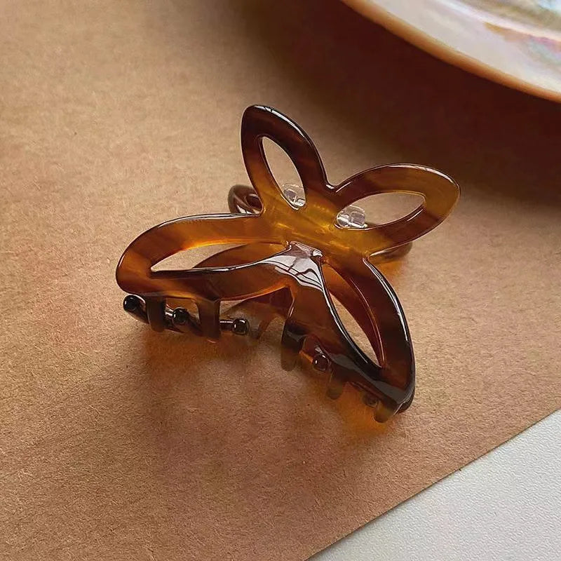 LIZAKOSHT  -  1PC High Color Value Romantic Spring Color Acetate Butterfly Grab Clip Temperament Aesthetic Hollow Bow Hair Clip Back of Head H