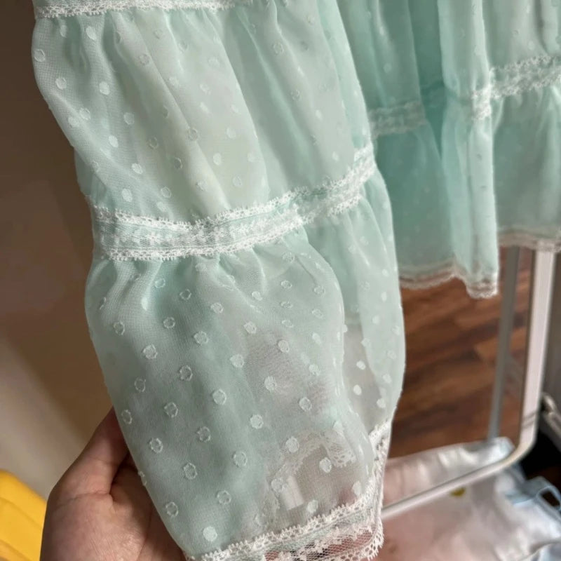 LIZAKOSHT  -  Korean Style Sweet Slim Fitting Skirt Cuteore Loose Polka Dot Women's Skirt Casual Fairy New Mid-length Puff Skirt Summer