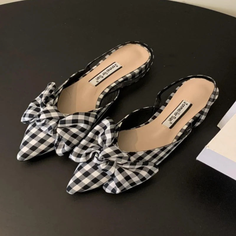 LIZAKOSHT  -  Elegant High-heeled Ladies Sandals Bowknot Shallow Mouth Women Slippers Fashion Sexy Summer New Women Pumps Zapatos Mujer