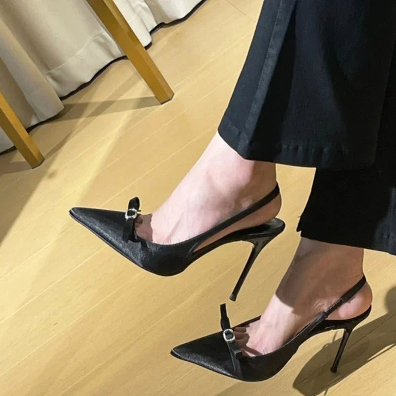 LIZAKOSHT  -  Summer High Heel Women Sandals Fashion Butterfly-knot Crystal Shoes Ladies Elegant Dancing Party Pumps