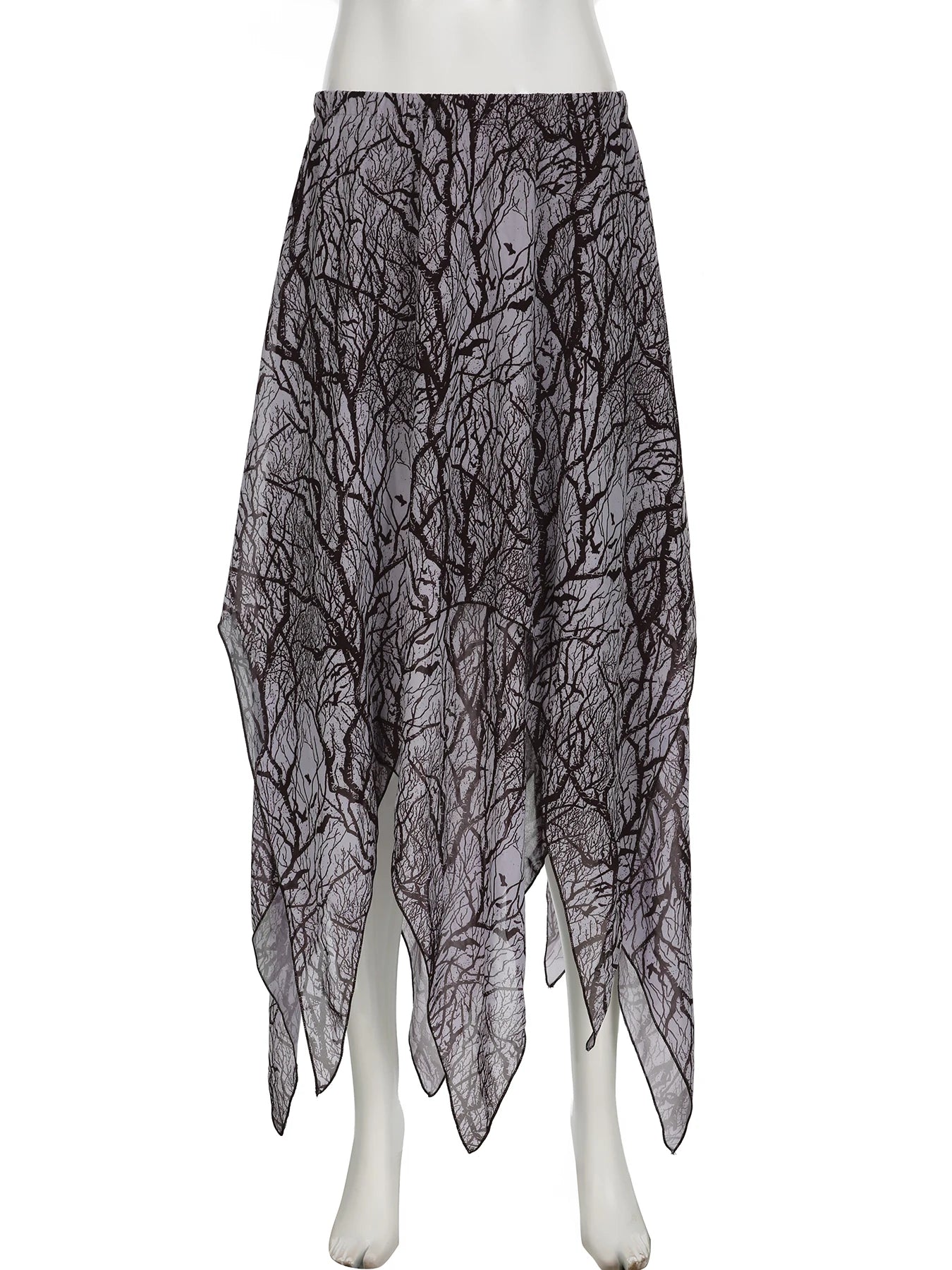 LIZAKOSHT  -  Dark Printed Skirts Femme Clothing Party Clubwear Chic Black Gothic Irregularly Skirt Streetwear Women's Basics Summer