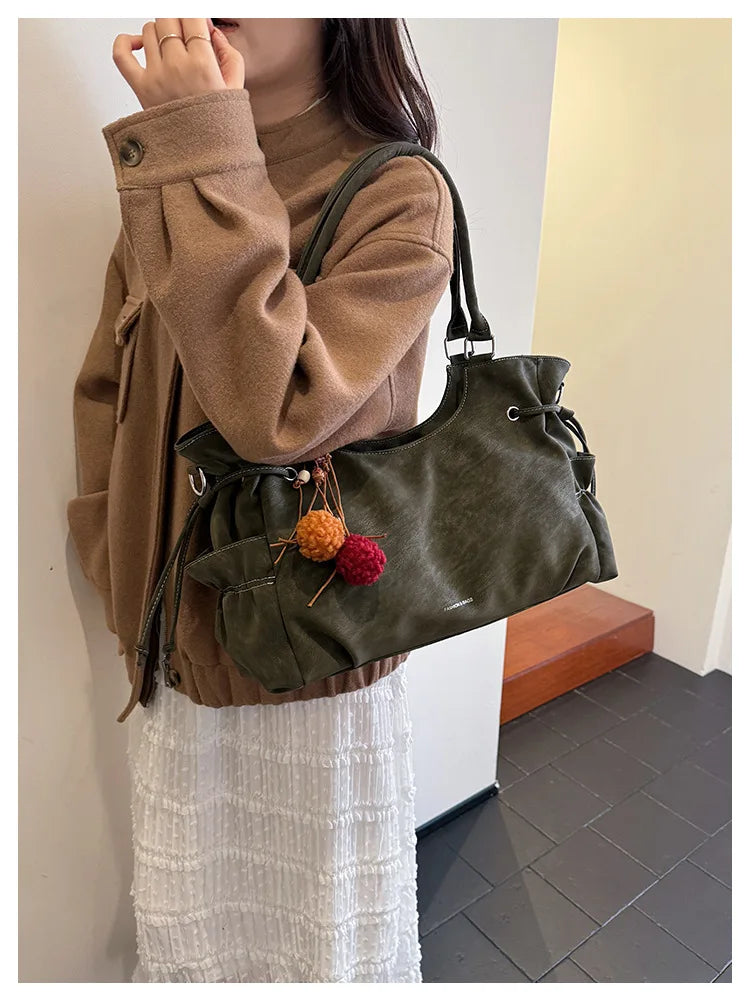 LIZAKOSHT  -  Simple Fashion Suede Crossbody Bag Women Large Capacity Shoulder Bag for Work Comfortable and Versatile Texture Commuting Bag