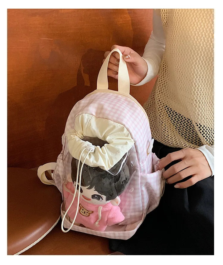 LIZAKOSHT  -  Korean Style Jelly Crossbody Bags Casual and Versatile Fashion Backpacks Large Capacity for School Students Texture Ita Bag
