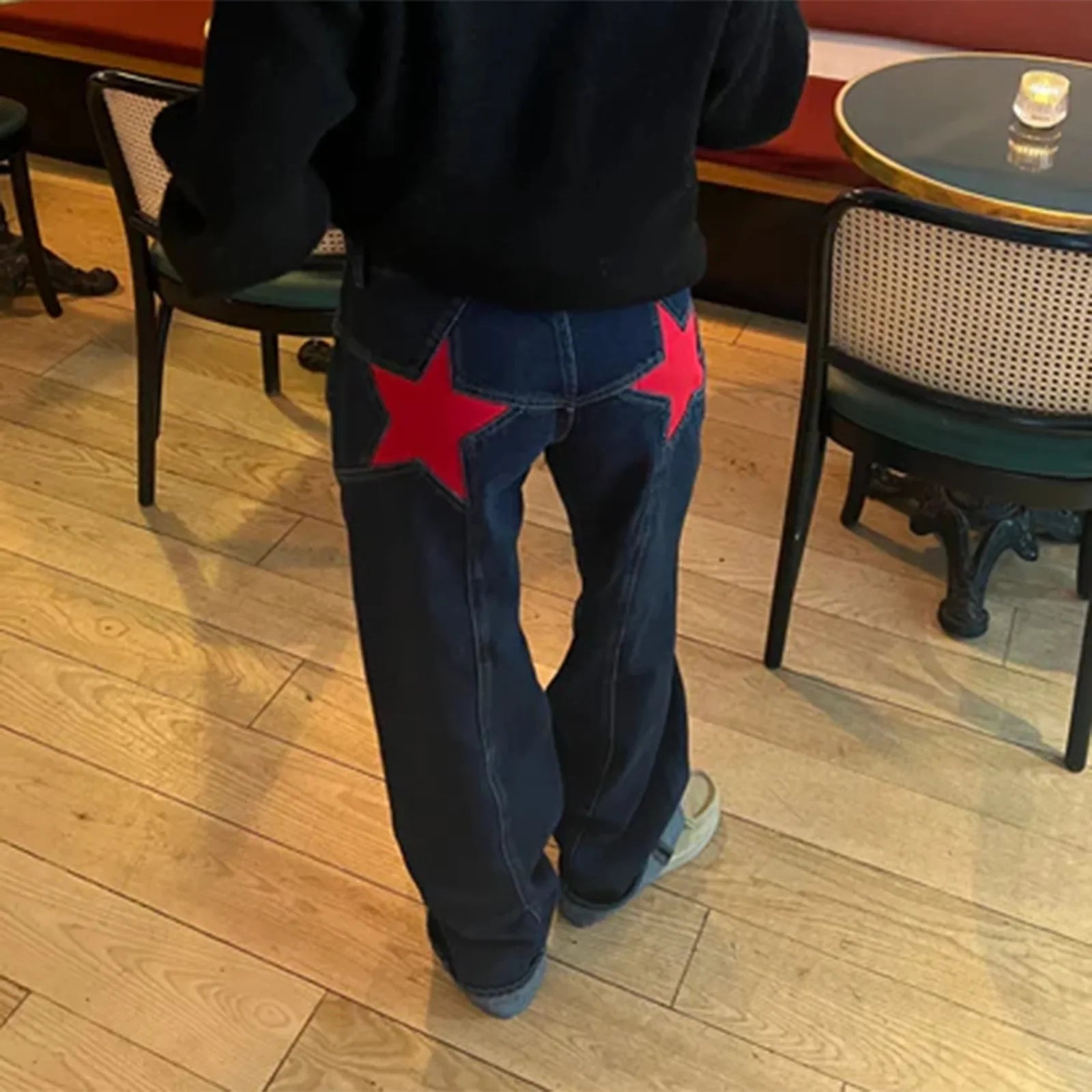 LIZAKOSHT  -  Y2K Vintage Women Fashion Jeans Star Pattern Loose Boyfriend Denim Pants Spring Fall Casual Low Waist Trousers Streetwear