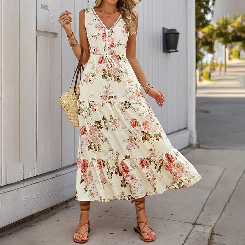 LIZAKOSHT  -  New Women's Printed Sleeveless Dress