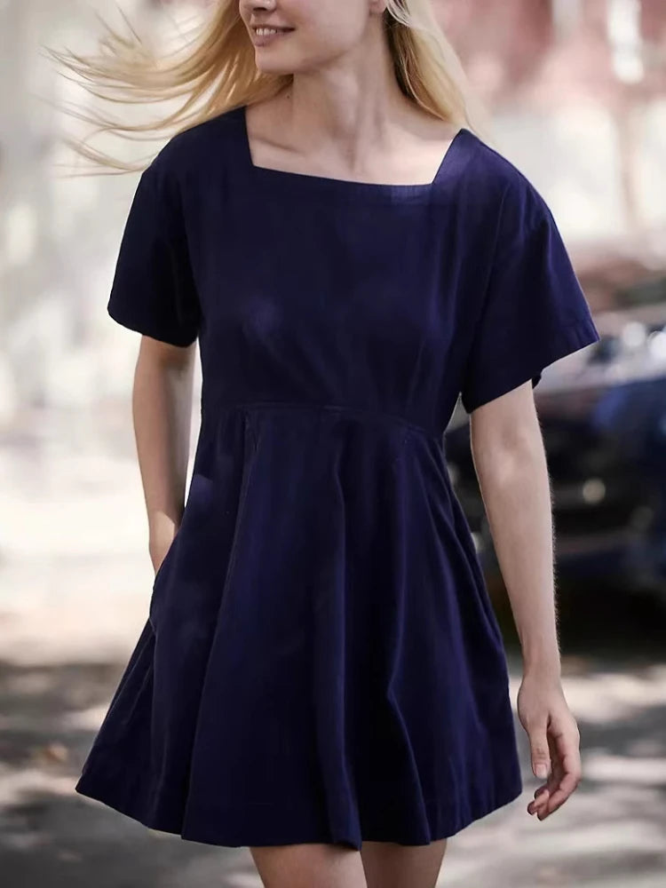 LIZAKOSHT  -  Summer Short Sleeve White Slim Mini Dresses Fashion Sexy A-LINE Dress Casual Street Wear Club Wear Elegant Lady Party Dress