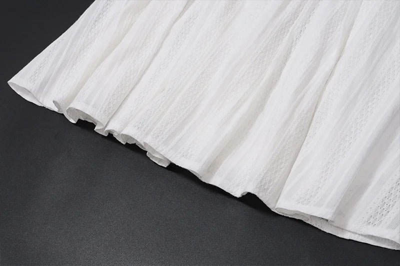 LIZAKOSHT  -  Ruffied Square Collar Mini Dress Women Spaghetti Strap Sleeveless Patchwork Summer High Waist Slim A-line Holiday Dress