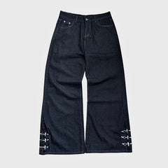 LIZAKOSHT  -  Fashionable American retro Y2K new design style airplane-buttoned jeans for both men and women, the same style for both genders.
