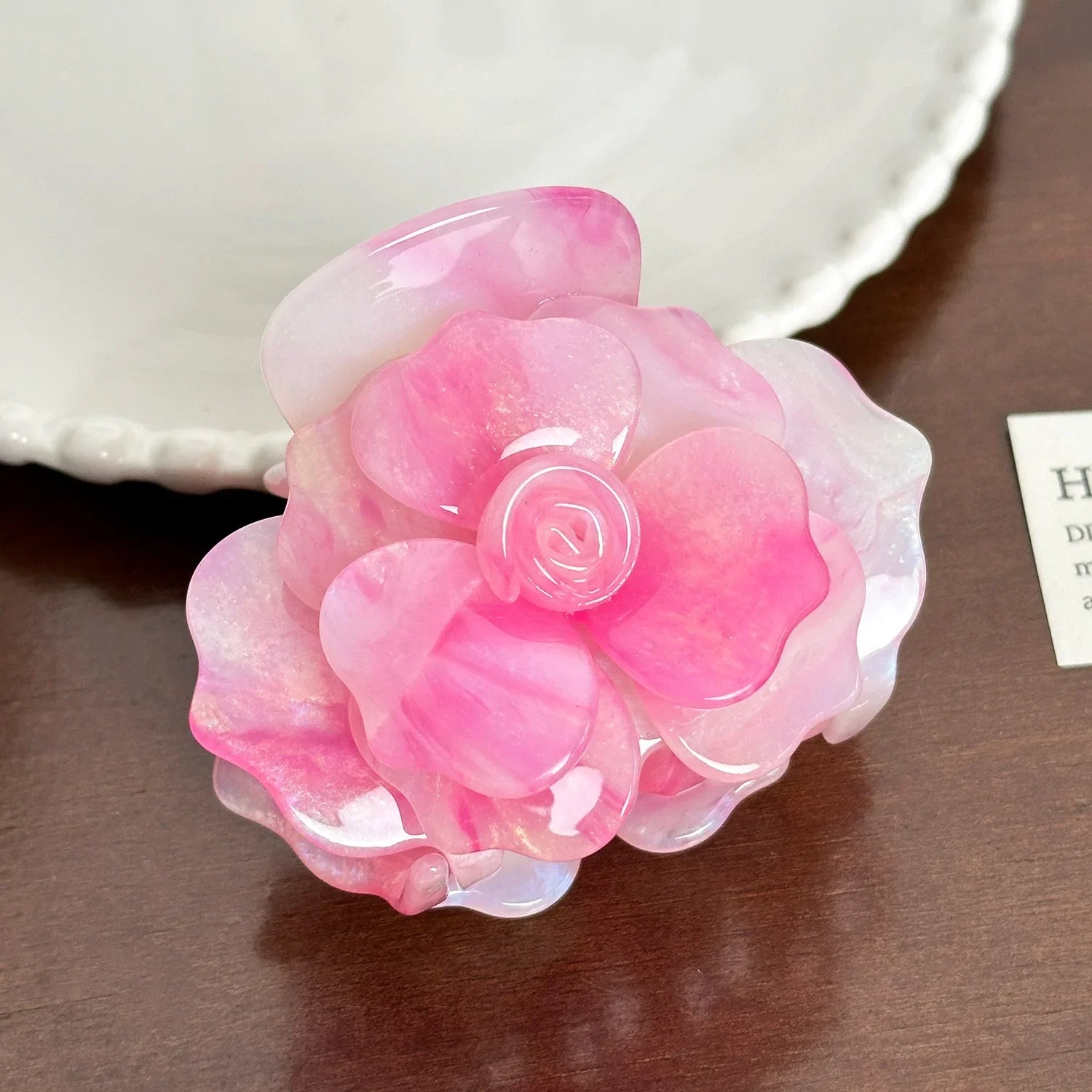 LIZAKOSHT  -  French Three-dimensional Camellia Hair Claw Acetate Elegant Rose Flower Crab Hair Clips Spring Hair Accessories for Women Girls