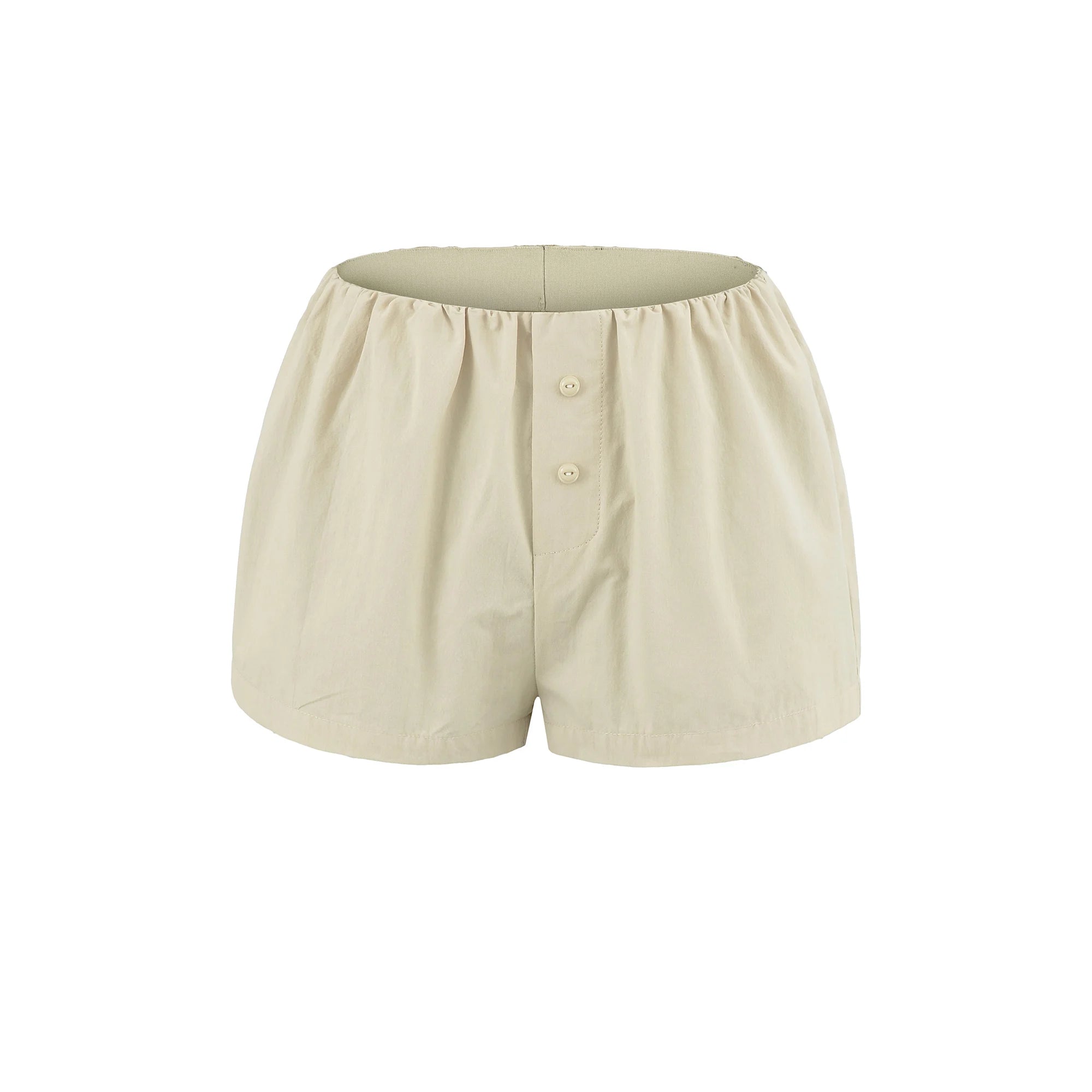 LIZAKOSHT  -  3 colors Summer Sports Cotton Causal Shorts Women Elastic Waist Loose Wide Leg Straight Short Pants Trousers Armygreen Khaki