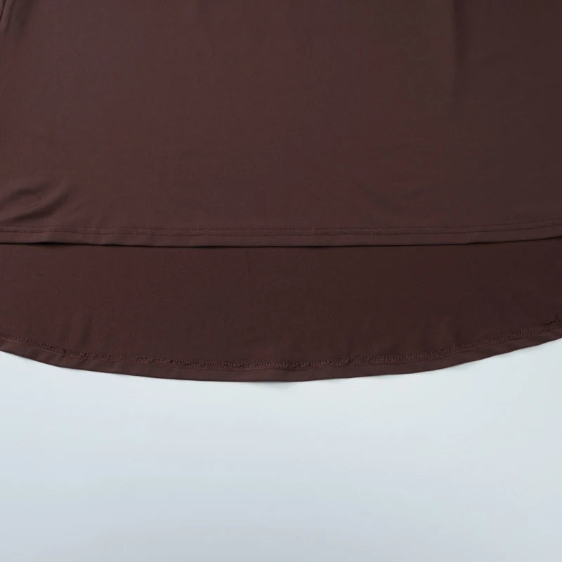 LIZAKOSHT  -  Simple Sexy Solid Color U Neck Camisole Tank Tops+Tight Ruched Long Half Skirts Women Fashion Street Style Two-piece Outfit