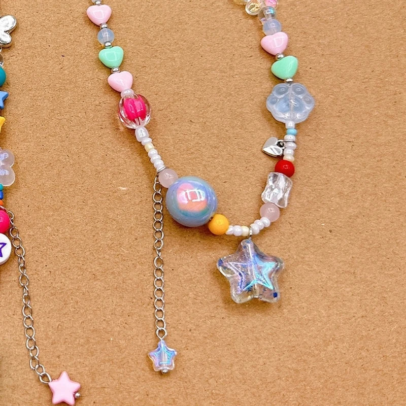 LIZAKOSHT  -  Bohemian Beaded Necklace Summer Resin Heart Star Necklace Hawaii Beach Necklace  Dropship