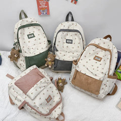LIZAKOSHT  -  Nylon Backpack for Women Large Capacity New Student Travel Rucksack Teenage Girls School Bag for Kids Cute Canvas Bookbag
