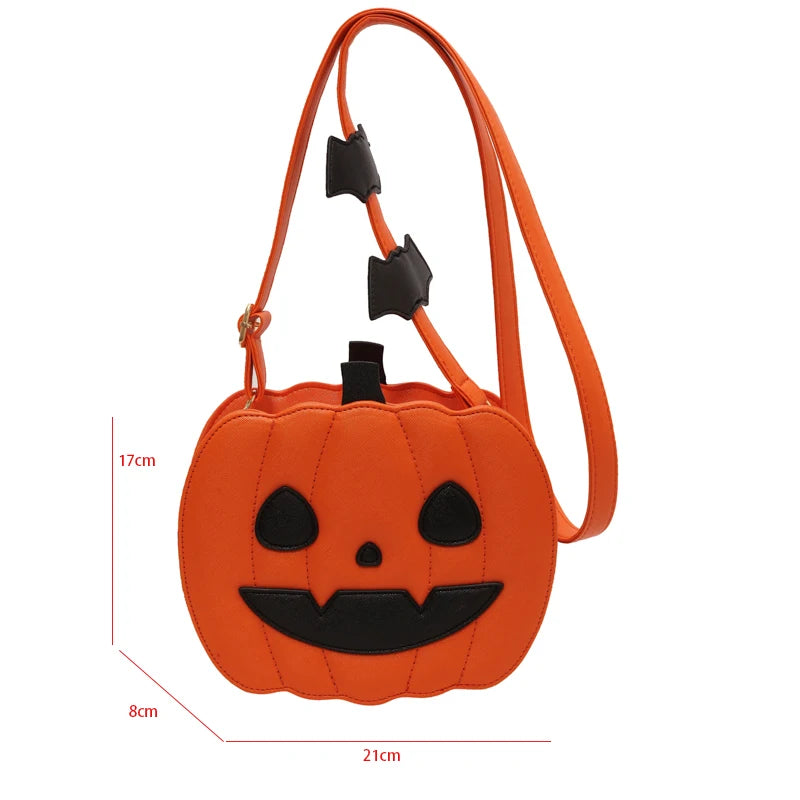 Halloween Pumpkin Crossbody Bag for Women Novelty Pumpkin Purse Halloween Devil Shoulder Bag Funny Crossbody Purse