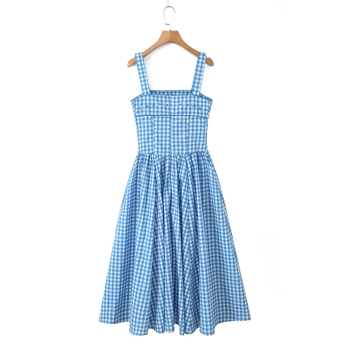 LIZAKOSHT  -  Luxury dresses women 2024 Long dresses for women evening party dresses bodycon midi dress elegant blue plaid dress tank sundress