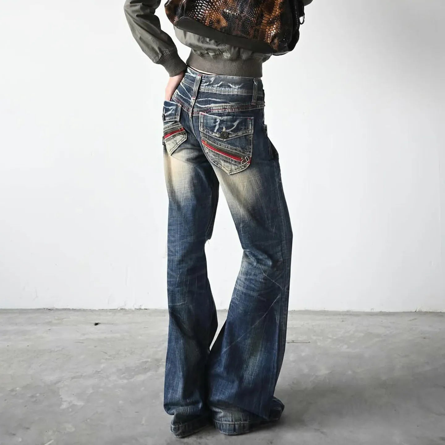 LIZAKOSHT  -  American Vintage Y2K Flare Jeans Women Low Rise Slim Fit Bell Bottom Denim Pants Hot Girl Retro Fashion Chic Streetwear Trousers