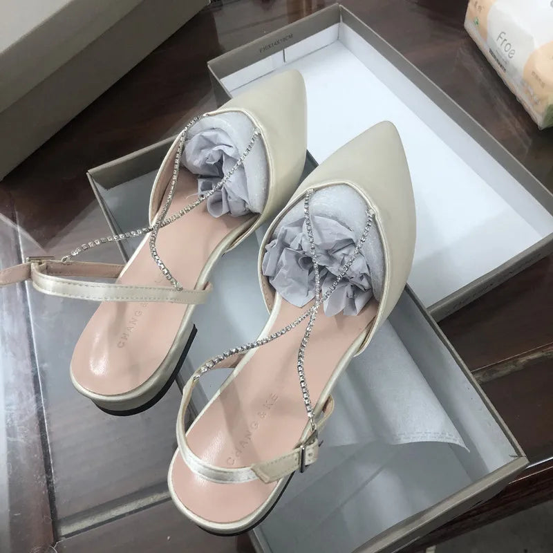 LIZAKOSHT  -  designer cross band flat sandals women pointed toe high quality leather mules shoes summer gladiator sandalias mujer