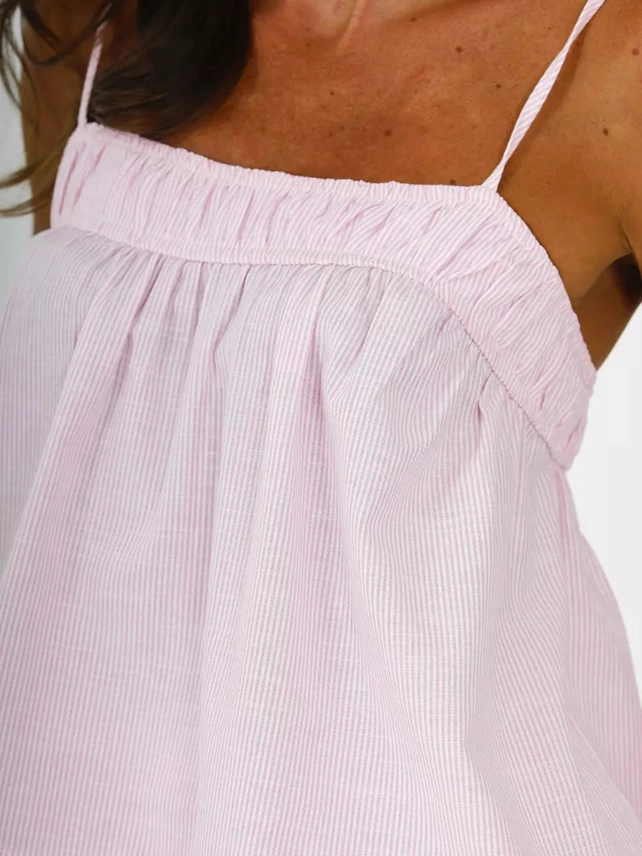 LIZAKOSHT  -  Y2K Striped Pajama Set Women 2 Piece Camisole Babydoll Tops and Striped Boxer Shorts Matching Pj Set Lounge Sets