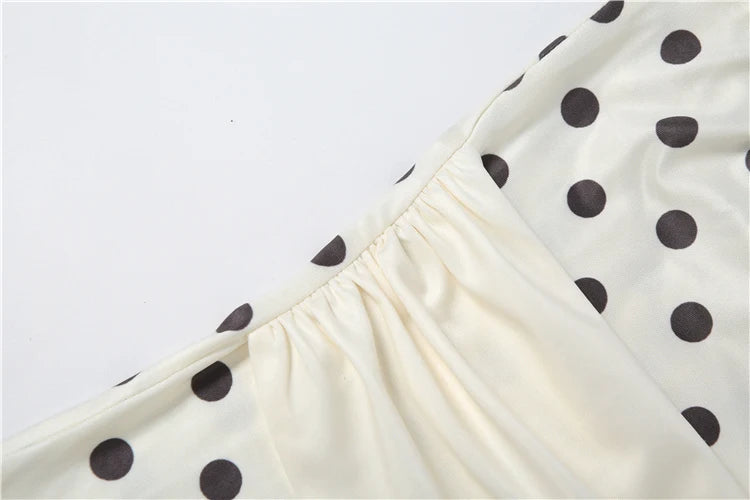 LIZAKOSHT  -  Sexy Polka Dot Print Dress Women Strapless Patchwork Bandage Knot Ribbon Stretch Chic Midnight Party Club Bodycon