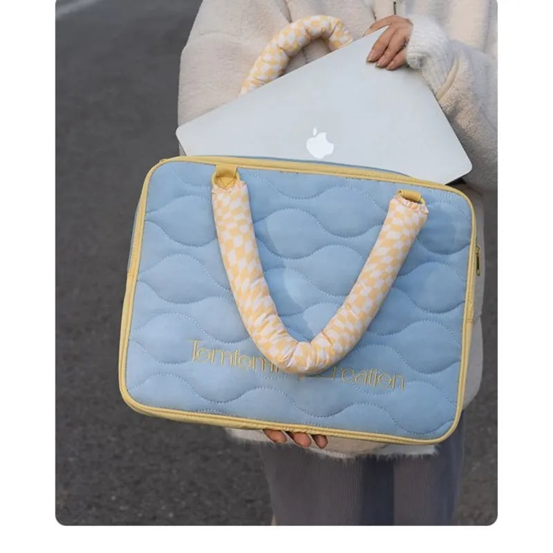 LIZAKOSHT  -  Ins Blue Cute Laptop Bag Handbag 13 14 15 15.6 16 Inch Macbook Air Case Pro 14 Case Laptops Sleeve Notebook Cover Matebook Cover
