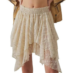 LIZAKOSHT  -  2026 Spring/summer Women's Y2k Lace Skirt Lace Pleated Women's Skirt