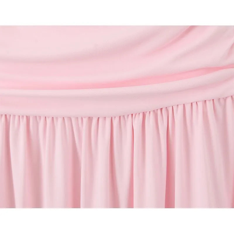 LIZAKOSHT  -  Elegant Ruched Strapless Dress Women Sexy Pastel Pink Off Shoulder Side Zipper Midi Dress 2025 New Summer Party Evening Dresses