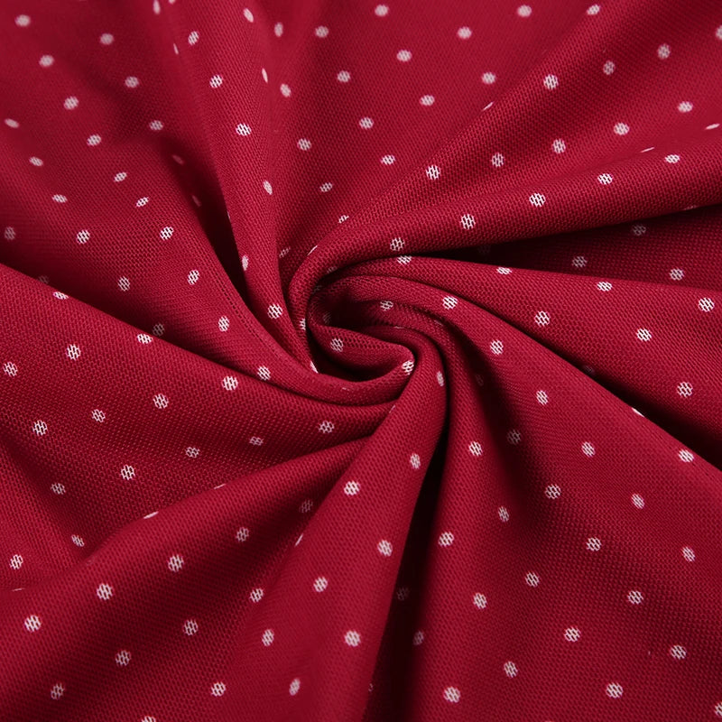 LIZAKOSHT  -  Romantic Polka Dot Red Women Short Dress Square Collar Halter Sleevelss A-line Dresses Summer Vacation Style Outfits