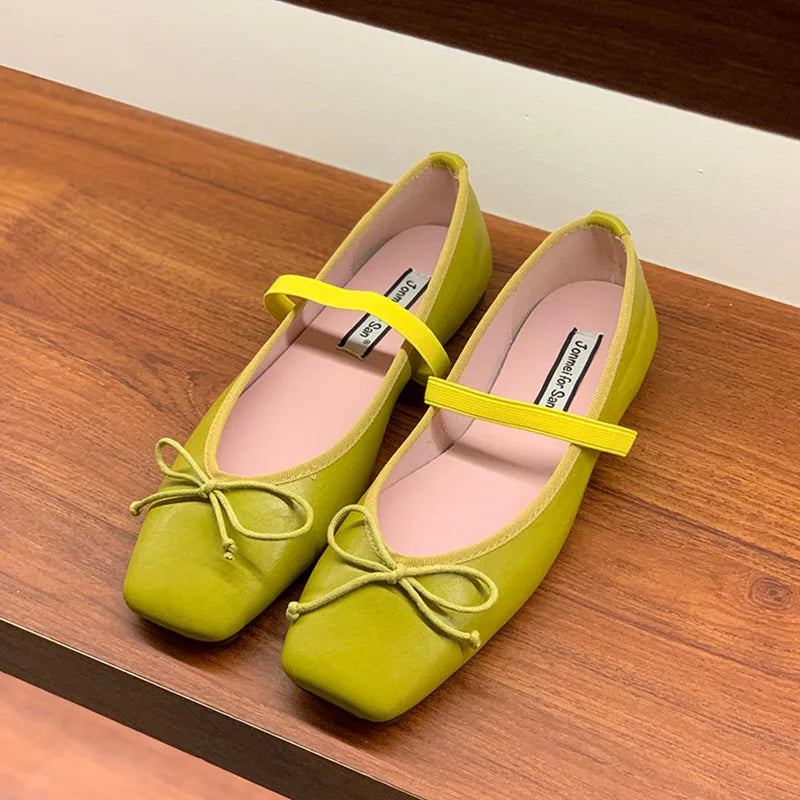 LIZAKOSHT  -  Spring New Candy Color Women Flat Shoes Fashion Round Toe Ladies Elegant Mary Jane Shoes Soft Ballerina Shoes New Woman